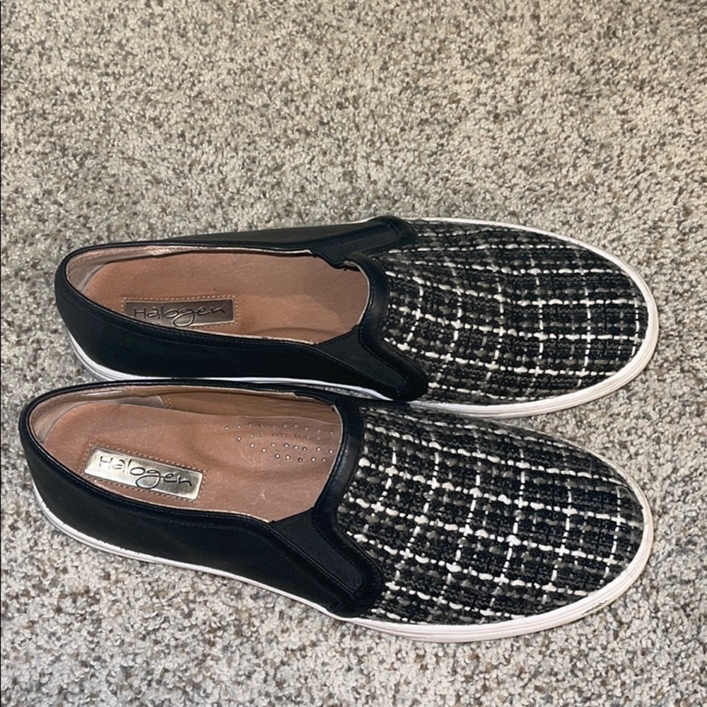 Halogen slip on sneakers with arch support.